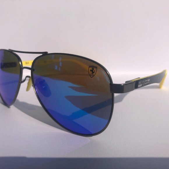 NEW RAY BAN RB8313M/003-HO Ferrari Gunmetal Yellow Mirror Polarized Italy Made - Picture 1 of 8